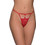 Milena By Paris Γυναικείο Sexy String με Δαντέλα & Πέρλες Κόκκινο 6937