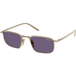 Prada PR52S 7OE70W Ανδρικά Γυαλιά Ηλίου Ορθογώνια Μεταλλικά Χρυσά με Μωβ Φακό