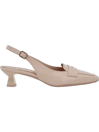 Desiree Γόβες Slingback Λουστρίνι με Λεπτό Χαμηλό Τακούνι Nude S463S1802858