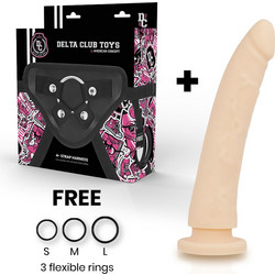 Delta Club Toys Harness Strap On με Dildo 17cm Flesh D-227184
