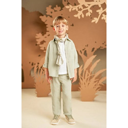 Baby Bloom Βαπτιστικό Σετ Ρούχων για Αγόρι με Παντελόνι Μπλουζάκι & Πουκάμισο 5τμχ 126-35