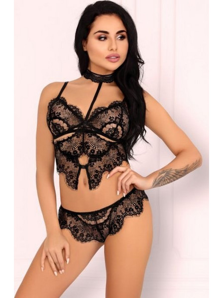 Livco Corsetti Mayenan Σετ Sexy Εσώρουχα See Through με Δαντέλα Μαύρα 5907621607258