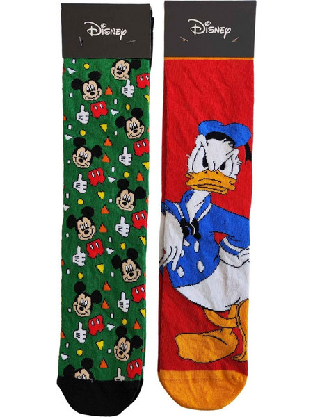 Disney Ανδρικές Κάλτσες Ψηλές με Σχέδια Πράσινες Κόκκινες 2Pack 3891-2