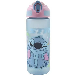 Gim Stitch Παιδικό Παγούρι Πλαστικό BPA Free με Καλαμάκι Γαλάζιο 600ml