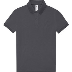 B&C Collection Γυναικεία Μπλούζα Polo Κοντομάνικη Ανθρακί PW461