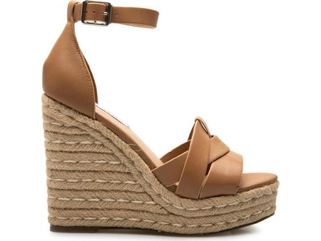 Steve Madden Καλοκαιρινές Γυναικείες Πλατφόρμες Πολύ Ψηλές Δερμάτινες Ταμπά 1100097703-237