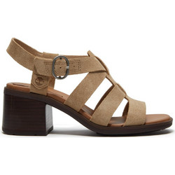 Timberland Bellevaux Γυναικεία Πέδιλα Suede Μπεζ με Χοντρό Χαμηλό Τακούνι TB0A43XREW-110