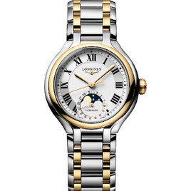 Longines Primaluna Moonphase Γυναικείο Ρολόι Αυτόματο με Ασημί Χρυσό Μεταλλικό Μπρασελέ L8.126.5.79.7 Longines Primaluna Moonphase Γυναικείο Ρολόι Αυτόματο με Ασημί Χρυσό Μεταλλικό Μπρασελέ L8.126.5.79.7