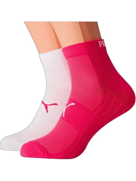 Puma Ανδρικές Κάλτσες Κοντές Λευκές Φούξια 2Pack 291003001-094