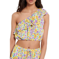 Funky Buddha Γυναικείο Καλοκαιρινό Crop Top Βαμβακερό Λιλά FBL007-112-17