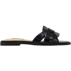 Nine West GINSAN3 Δερμάτινα Γυναικεία Σανδάλια Μαύρα 01-001