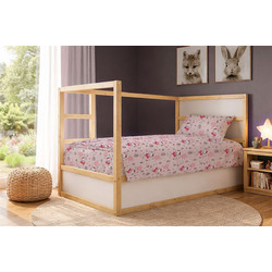 Dimcol Σετ Παιδικά Σεντόνια Μονά Βαμβακερά 160x240 Ballerina Bear 598 Pink 3τμχ