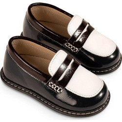 Babywalker Βαπτιστικά Loafers για Αγόρι Λουστρίνι Ανατομικά Λευκά Μπορντό EXC5256