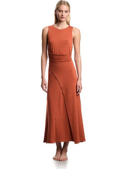 Emporio Armani Midi Καλοκαιρινό Καθημερινό Φόρεμα Μεταξωτό Πορτοκαλί EW003413AF20240-U4098