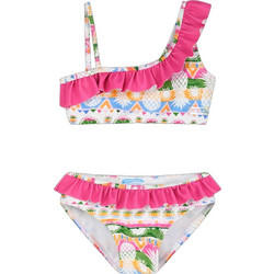 Energiers Παιδικό Μαγιό Bikini Set για Κορίτσι Λευκό Φούξια 35-226310-8
