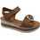 Oh My Sandals Ανατομικές Καλοκαιρινές Γυναικείες Πλατφόρμες Χαμηλές Δερμάτινες Καφέ 5974