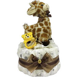 Τούρτα από Πάνες για Νεογέννητο Giraffe Μπεζ Καφέ