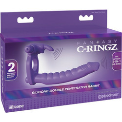 Pipedream Fantasy C-Ringz Rabbit Double Πρωκτικός Δονητής Ασύρματος 19.5cm Μωβ PD5819-12