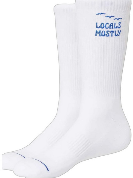 Katin Locals Ανδρικές Κάλτσες Ψηλές με Σχέδια Λευκές SS25SOLOC