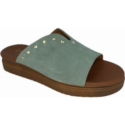 Elenross Γυναικεία Σανδάλια Suede Πράσινο Mint GS06220W