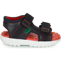Kickers Kickster Παιδικά Πέδιλα για Αγόρι Ανατομικά Μαύρα Κόκκινα 116532
