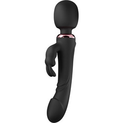 Mokko Toys Wand & Rabbit Great Mix Vibrator Διπλός Δονητής 24.6cm Μαύρος