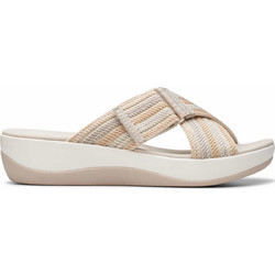 Clarks Arla Γυναικείες Παντόφλες Καλοκαιρινές Platforms Ανατομικές Αντιολισθητικές Μπεζ 26176959