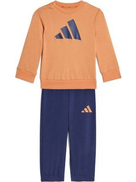 Adidas Παιδικό Σετ Φόρμας Πορτοκαλί Navy Μπλε KD6055