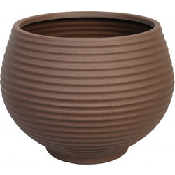 Plastona Naga Γλάστρα Στρογγυλή Καφέ 35x25cm 030NAGA32BR