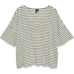 Vero Moda Γυναικείο Καλοκαιρινό Top Εκρού Navy Μπλε 10339732