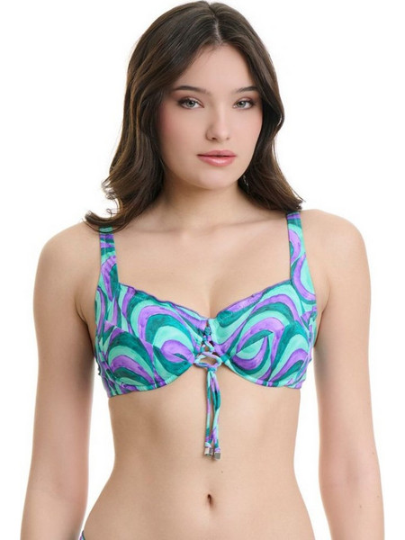 ERKA MARE Waves Bikini Top Τιρκουάζ Λιλά 26707F