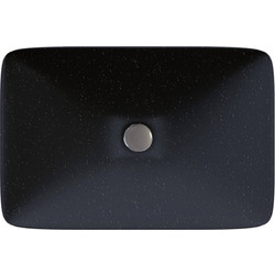 Sanitec Aktis 283 Επικαθήμενος Νιπτήρας Μπάνιου 60.5x38.5x9cm Μαύρος 152-283METALLICSPACE