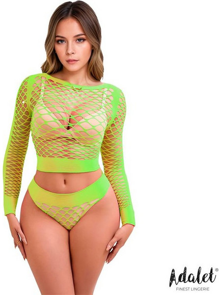 Adalet Yara Sexy Two Piece Set Διχτυωτό Lime A-825