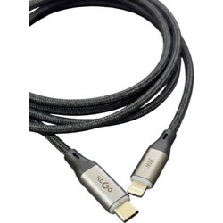 KLGO S-149 Braided USB-C to Lightning Cable 30W 1.8m Black Gold