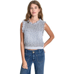 DKNY Γυναικείο Καλοκαιρινό Crop Top Πλεκτό Γκρι DJ6R0964-EIM