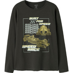Name It Παιδικό T-Shirt Μακρυμάνικο Ανθρακί 13259688