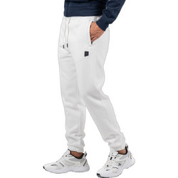 Rebase Ανδρικό Παντελόνι Φόρμας Fleece με Λάστιχο Λευκό 252RPAN-6021
