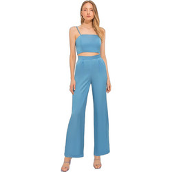 ForeverYoung Maria Γυναικείο Καλοκαιρινό Crop Top Γαλάζιο FY67327