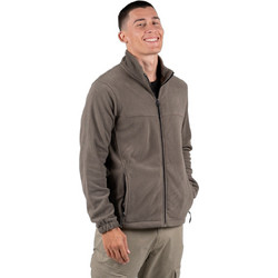 Rebase Ανδρική Ζακέτα Fleece με Φερμουάρ Καφέ RFT-7005