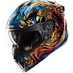 Icon Threshold Burn Birdie Burn Blue Multicolor Κράνος Μηχανής Flip-Up