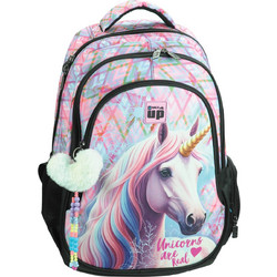 Back Me UP Pastel Unicorn Σχολική Τσάντα Πλάτης Δημοτικού Ροζ 357-41031