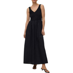 Vero Moda Maxi Καλοκαιρινό Καθημερινό Φόρεμα Μαύρο 10345917