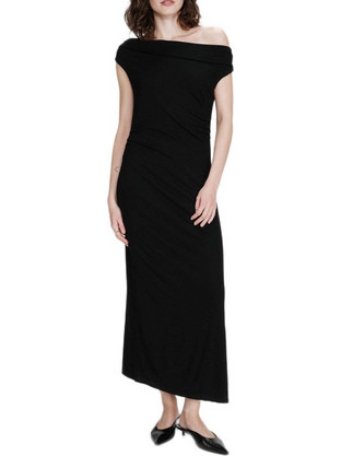 Grace & Mila Vanity Maxi Καλοκαιρινό Βραδινό Φόρεμα Μεταξωτό VANITY145822-NOIR