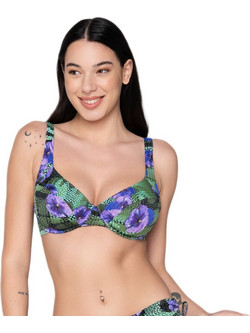 Luna Bikini Top Floral Πράσινο Μωβ 94724