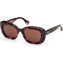 Max Mara MM0170-55E Γυναικεία Γυαλιά Ηλίου Ορθογώνια Κοκάλινα Ταρταρούγα με Καφέ Φακό