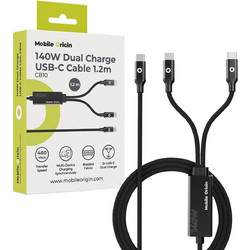 Mobile Origin USB-C to USB-C 140W 1.2m Black MO-140WDCH-CB10