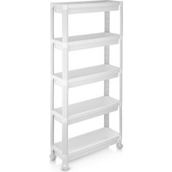Costway JZ10422WH Τρόλεϊ Πλαστικό 5 Θέσεων 54x18.5x124cm