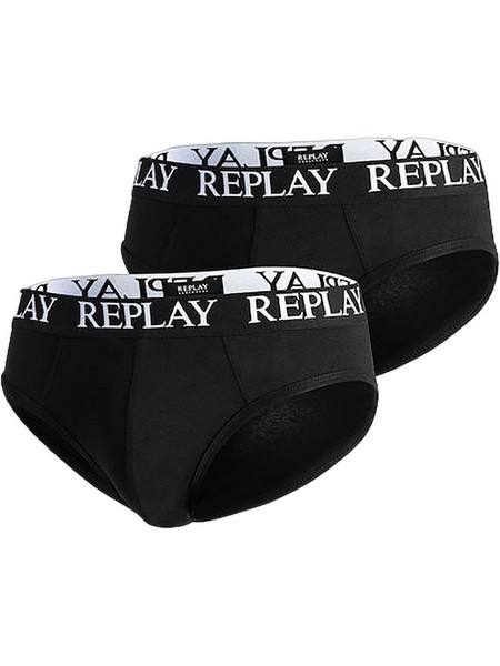 Replay Ανδρικά Σλιπ Βαμβακερά Μαύρα 2Pack TM182.000.I101182.N1177