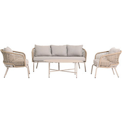 HomeMarkt Elowen Σετ Σαλόνι Κήπου Μεταλλικό 4τμχ Μπεζ HM6508.02