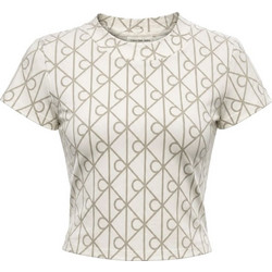 Calvin Klein Γυναικείο Καλοκαιρινό Crop Top Εκρού LV047G830G-YAS